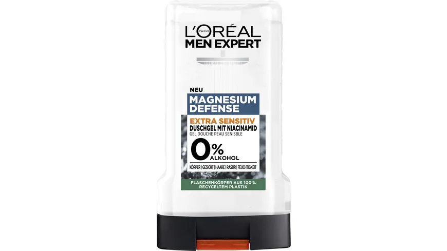 L'Oréal Men Expert Shower Magnesium -Duschgel für alle Hauttypen - spendet Feuchtigkeit und reinigt sanft 250 ml