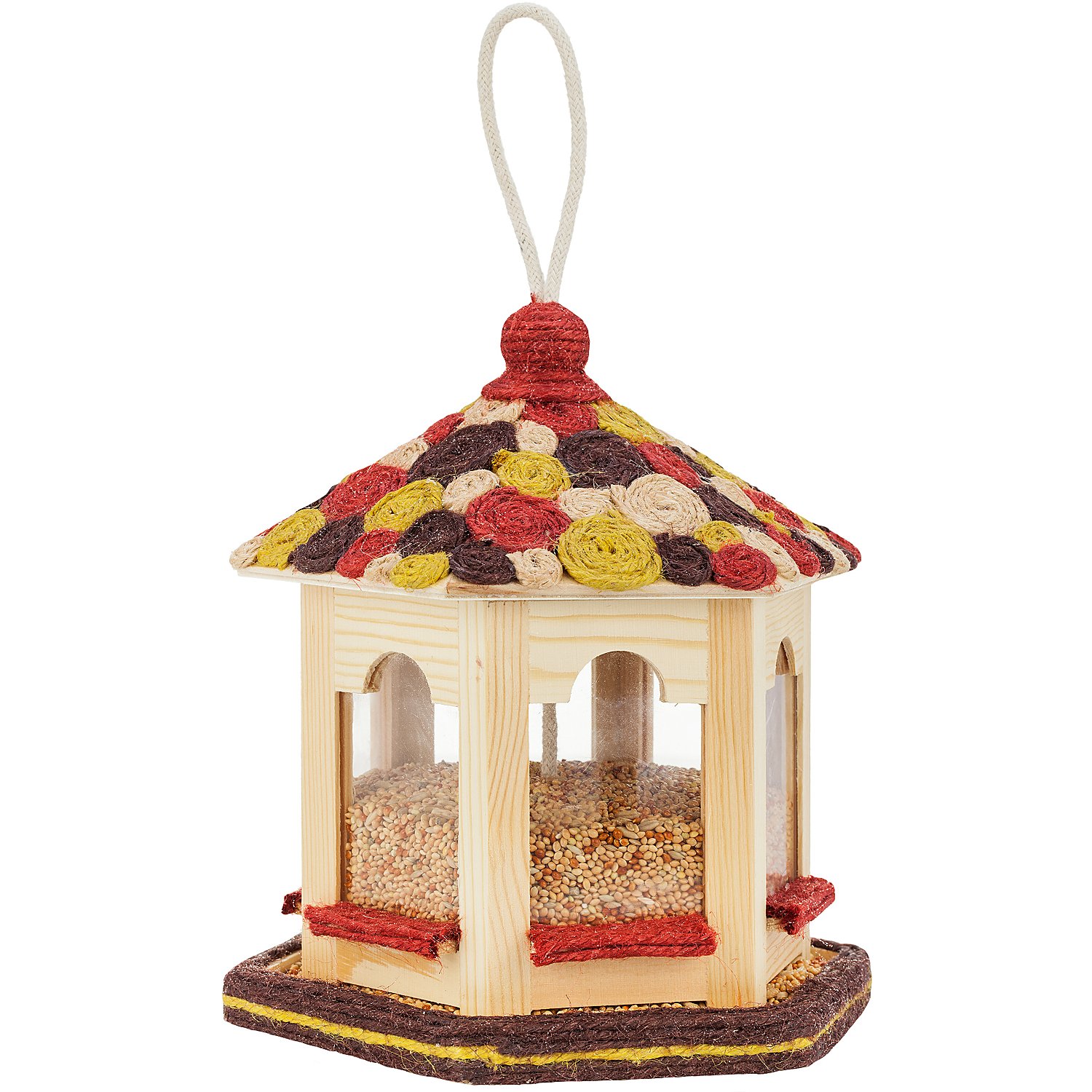 Vogelfutterhaus aus Holz, 19 x 16,5 x 22 cm