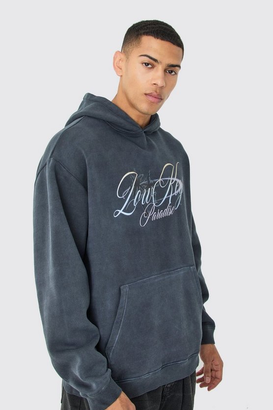 Oversize Hoodie mit Paradise-Print