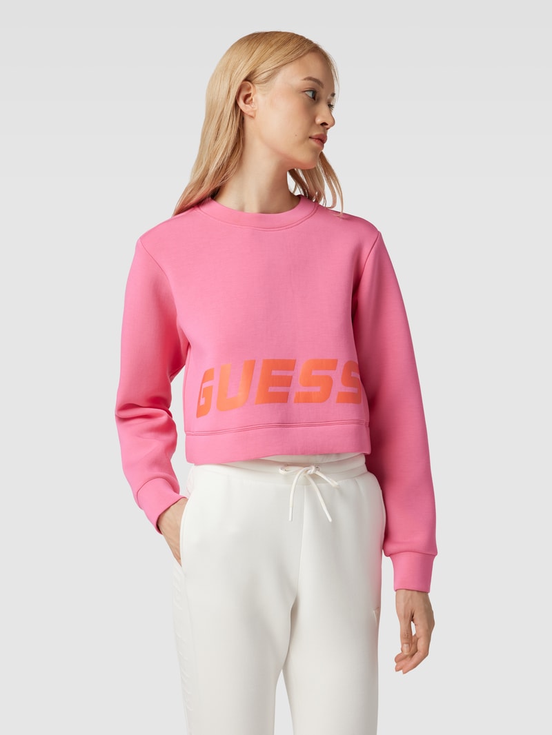 Crop Sweatshirt mit Label-Print Modell 'ALETHA' in pink