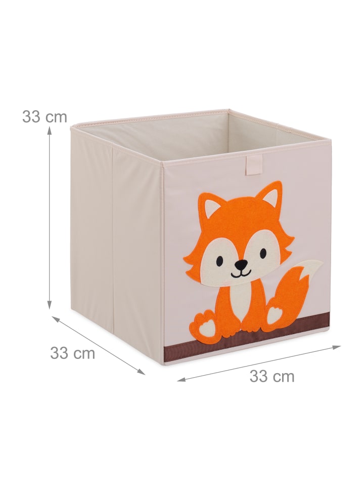 relaxdays Aufbewahrungsbox in Beige/ Orange - (B)33 x (H)33 x (T)33 cm günstig kaufen onesize
