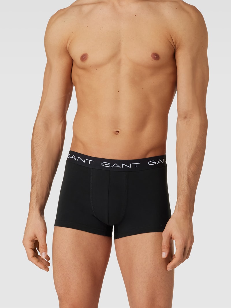 Trunks mit Logo-Stitching im 3er-Pack in mittelgrau meliert