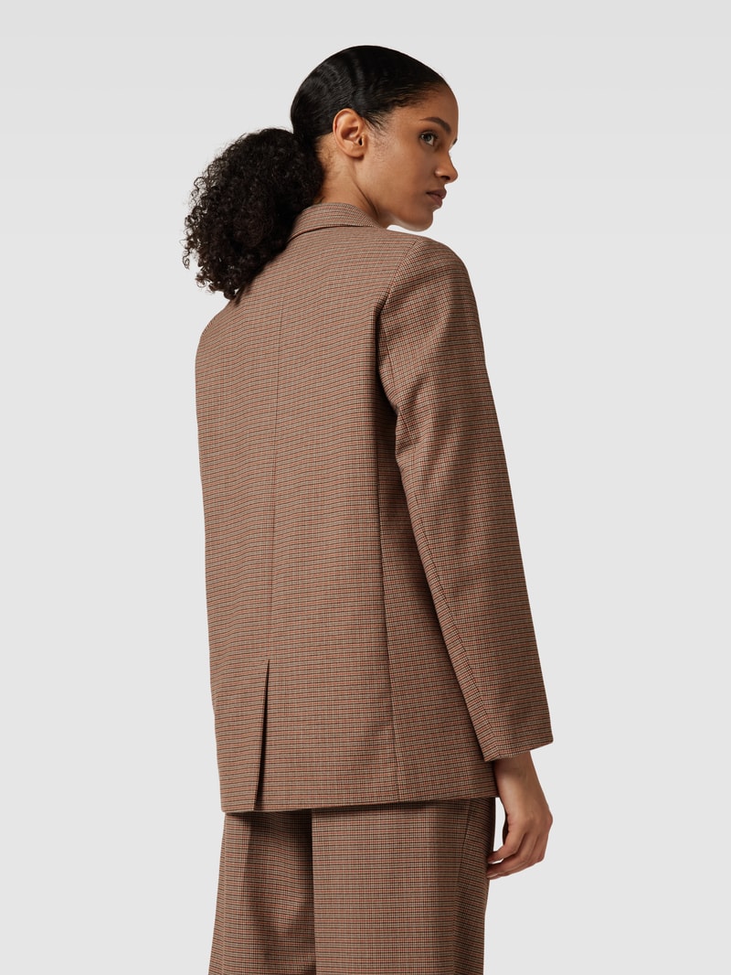 Blazer mit Hahnentrittmuster in camel