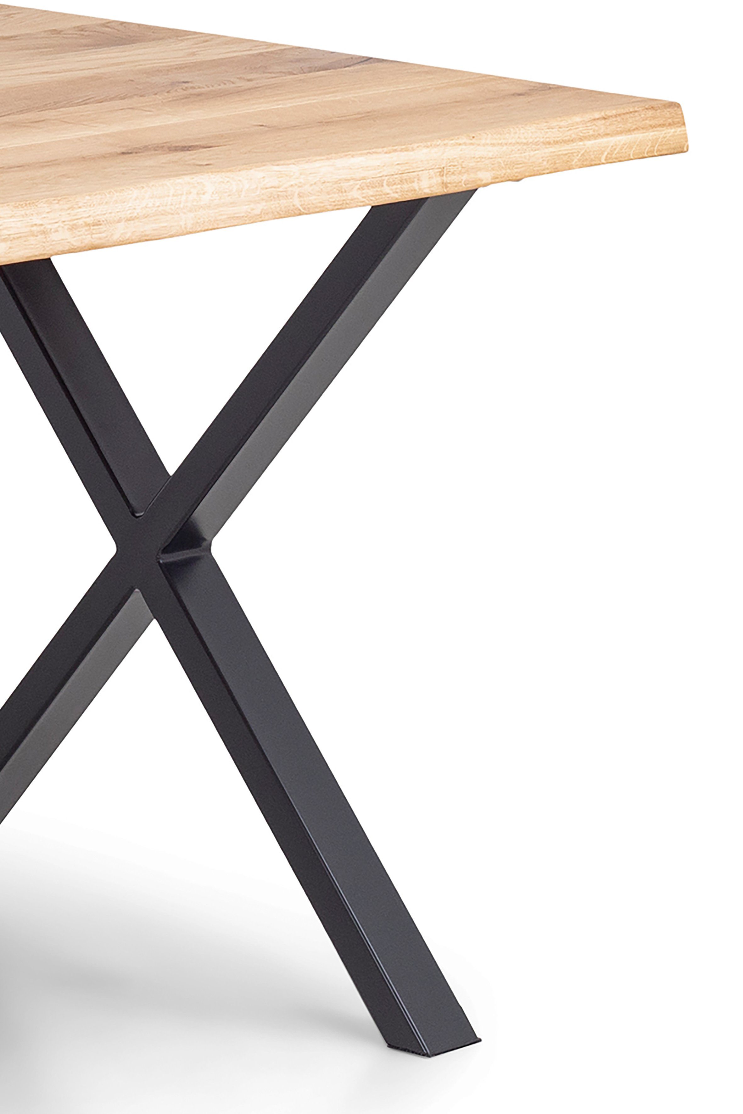 Homexperts Esstisch LESLEY *, Massivholz Eiche Natur, B140xT95xH75cm