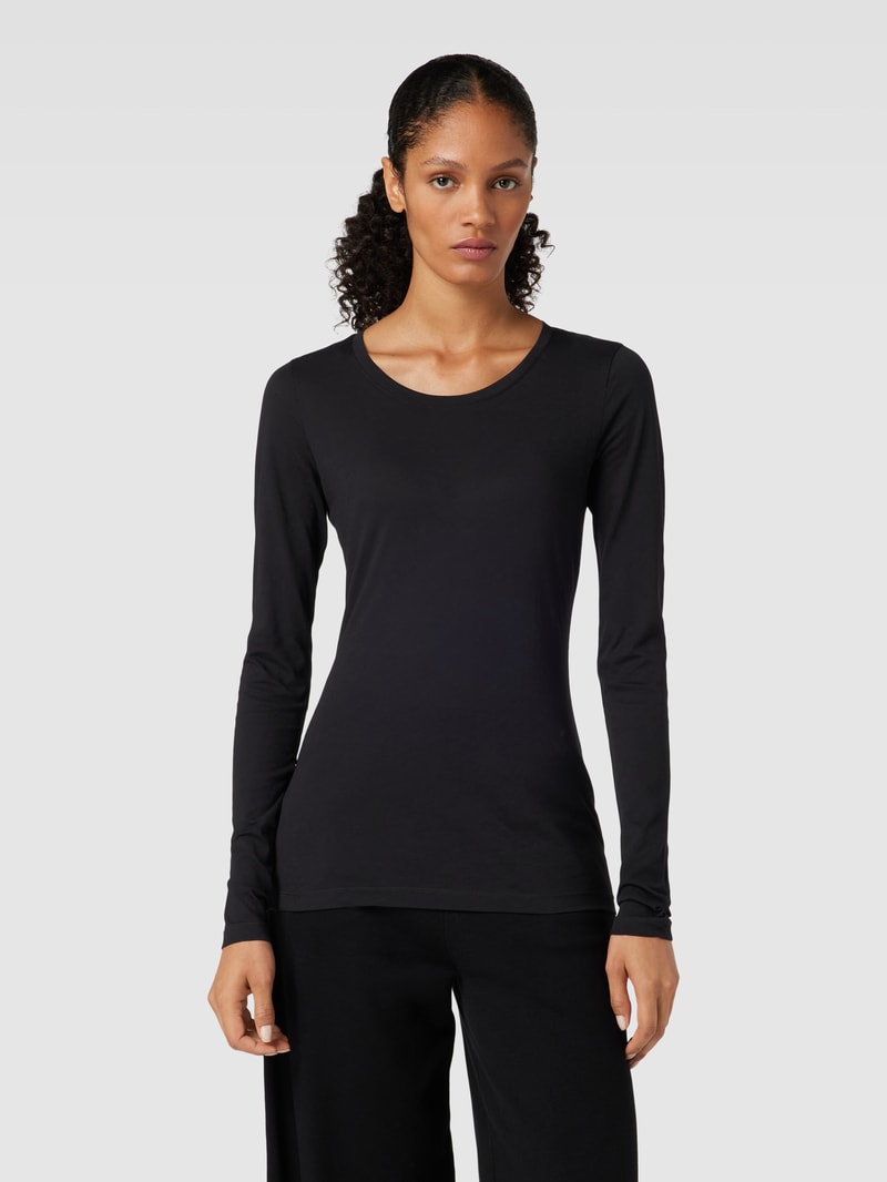 Longsleeve mit Rundhalsausschnitt Modell 'ENRICCAA SOFT' in schwarz