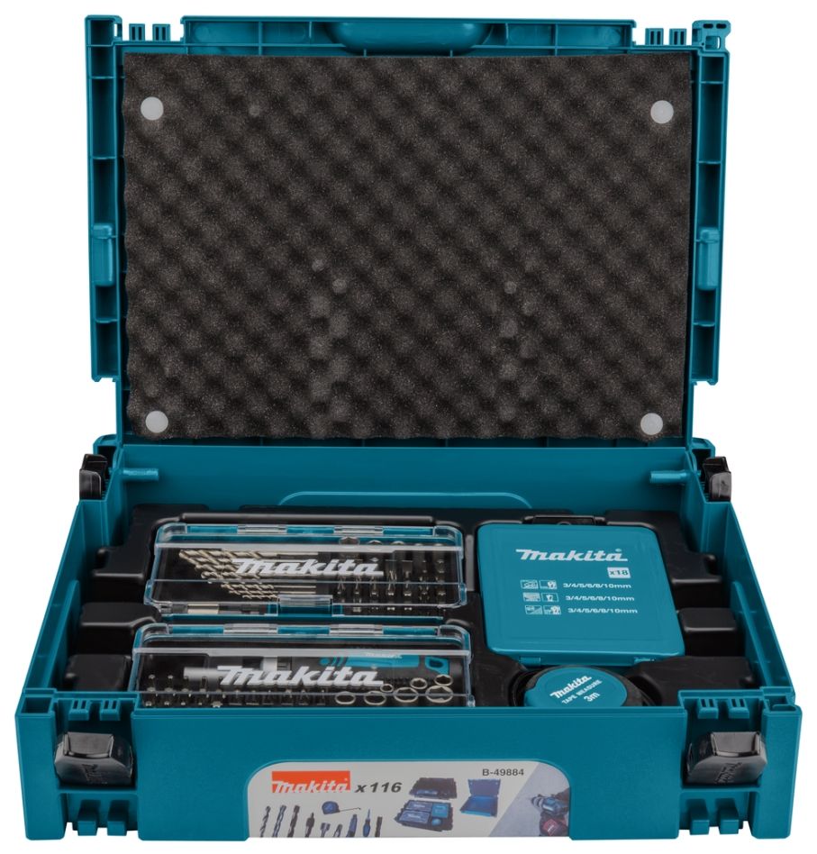 Accessori Makita B-49884 Set di punte per trapano/avvitatore 116 pezzi