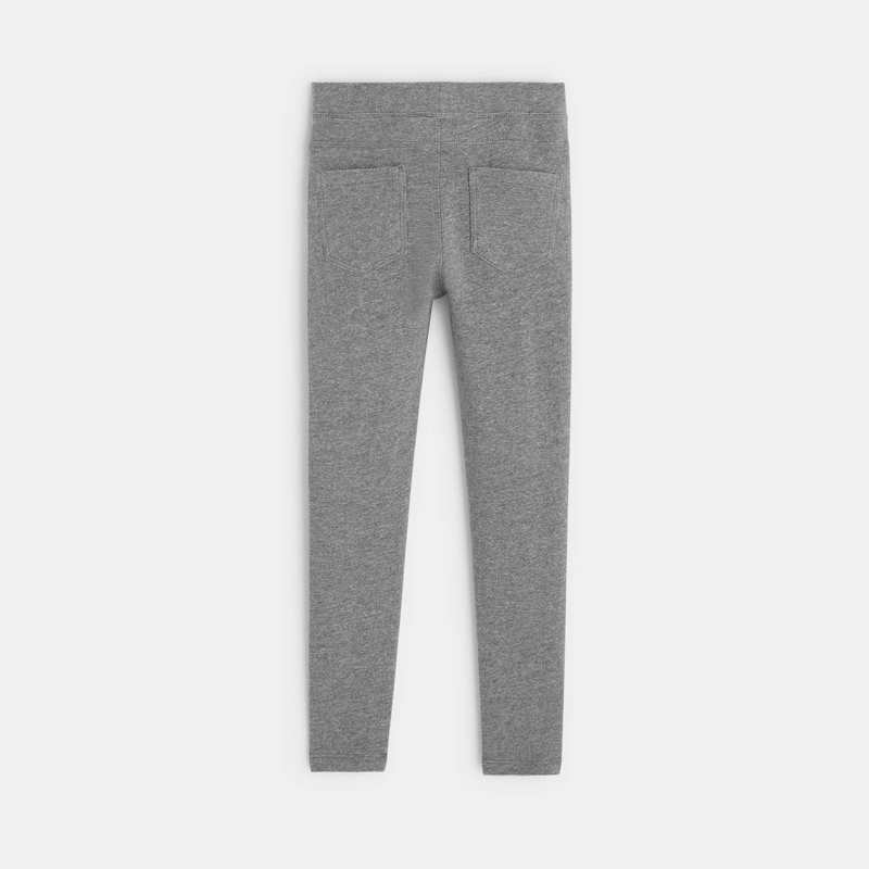 Leggings en jersey uni gris fille