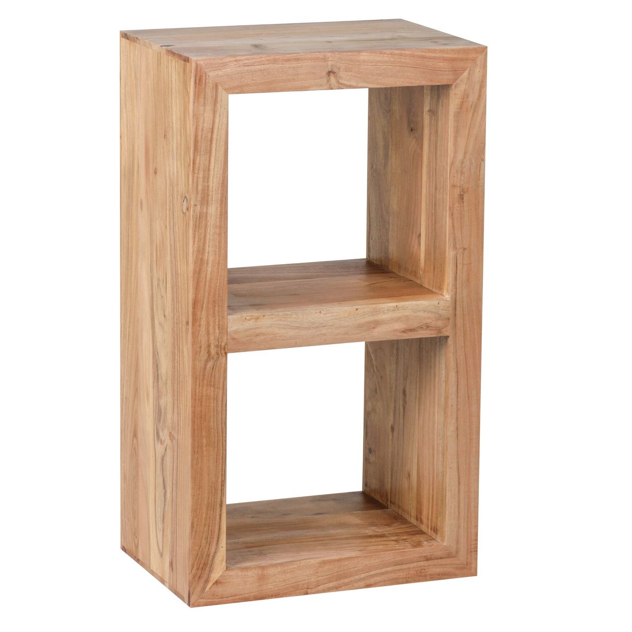 Wohnling Akazie Standregal Massiv 88 cm mit 2 Böden Massivholz