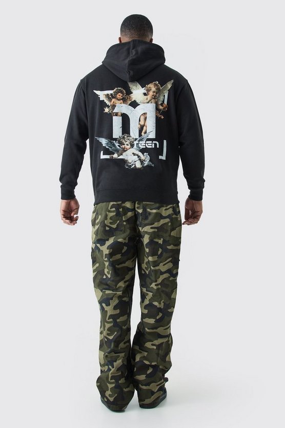 Plus Twill Camouflage Cargo-Hose mit geradem Bein