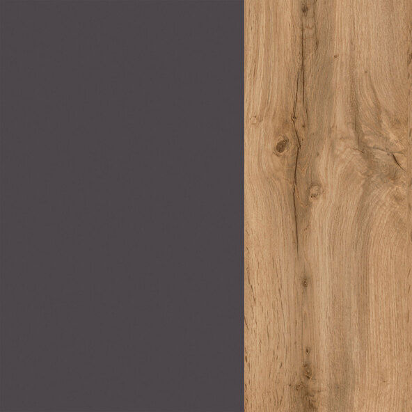Hängeschrank Lincoln, 40 cm, matt grau/wotaneiche