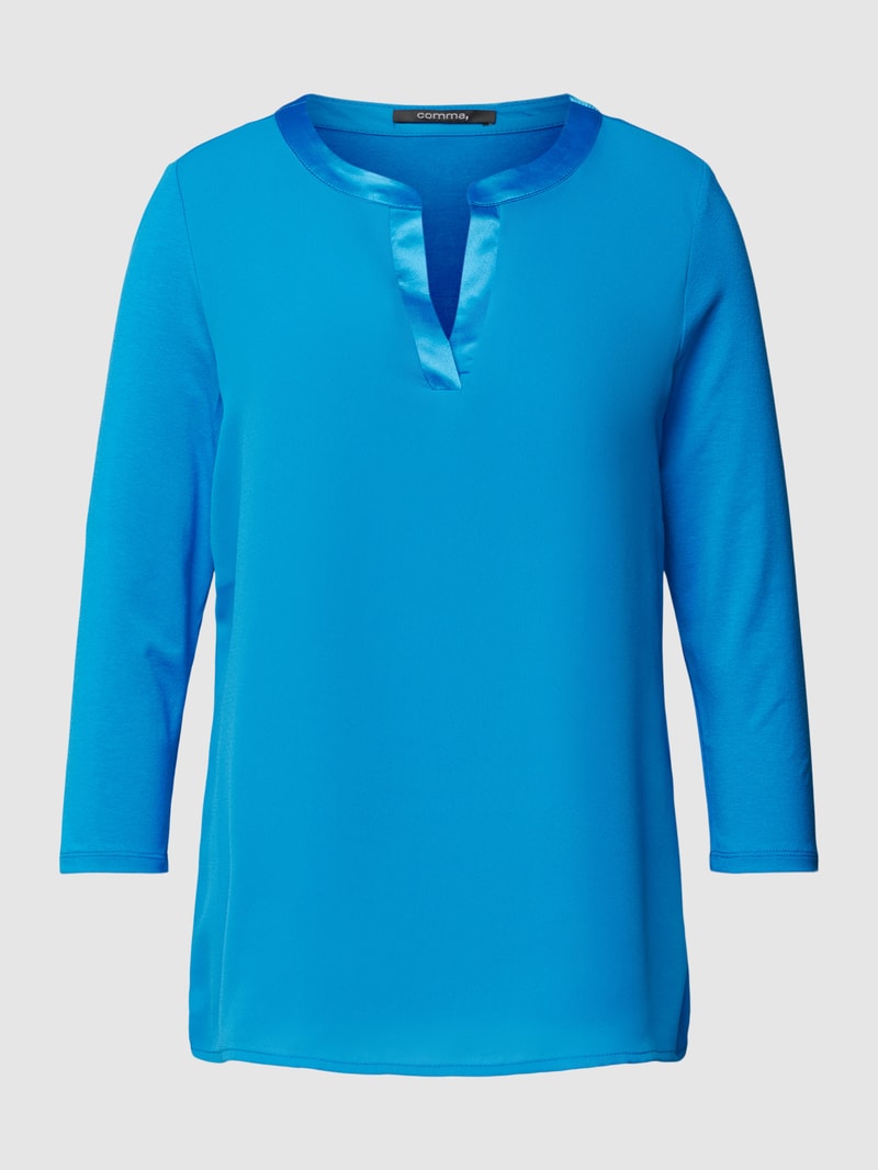 Blusenshirt mit V-Ausschnitt in royalblau