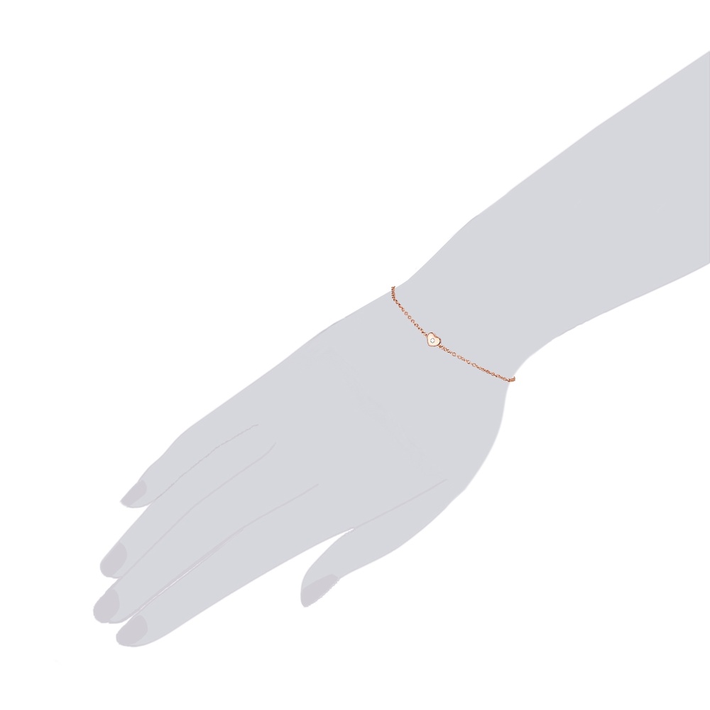 Rafaela Donata Bracelet en argent Coeur Argent sterling Oxyde de zirconium (CZ) en Or jaune Bracelet