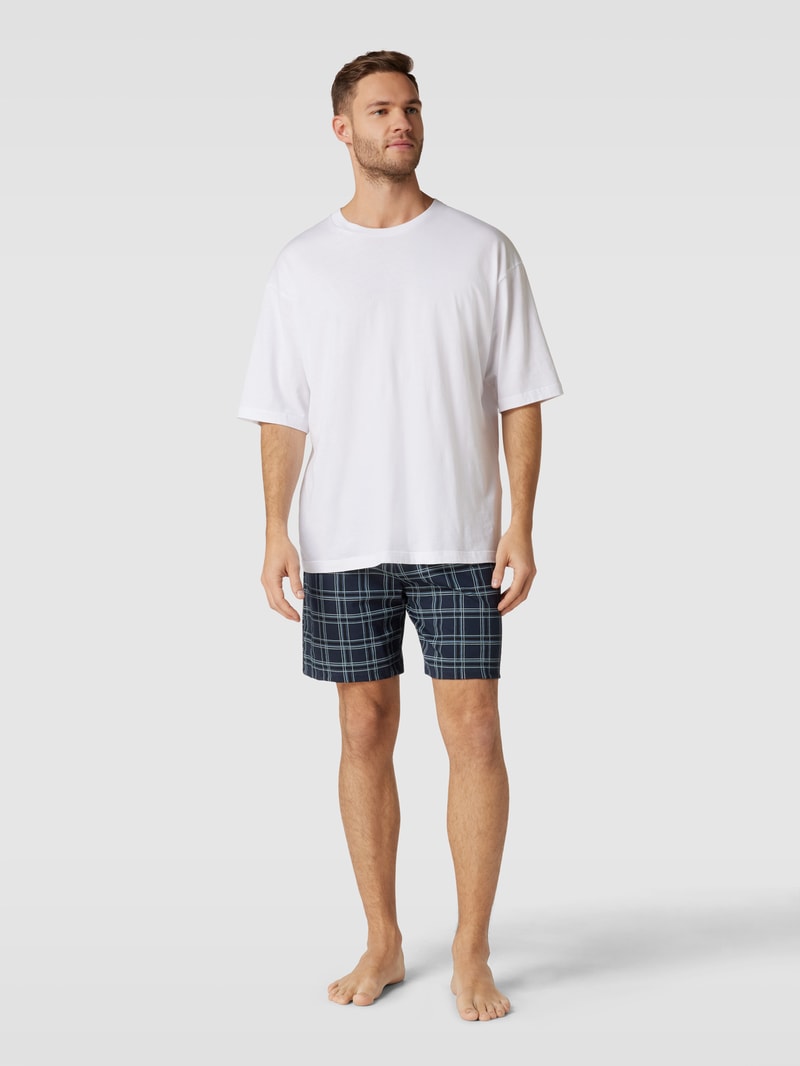 Pyjama-Shorts mit Streifenmuster in marineblau