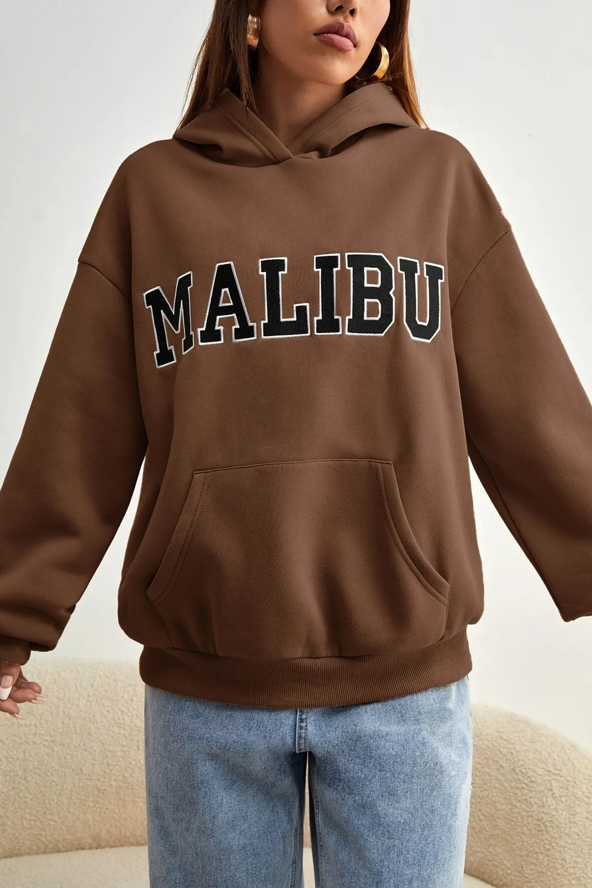 uyguntarz  Unisex-Sweatshirt mit Malibu-Aufdruck in Übergröße
