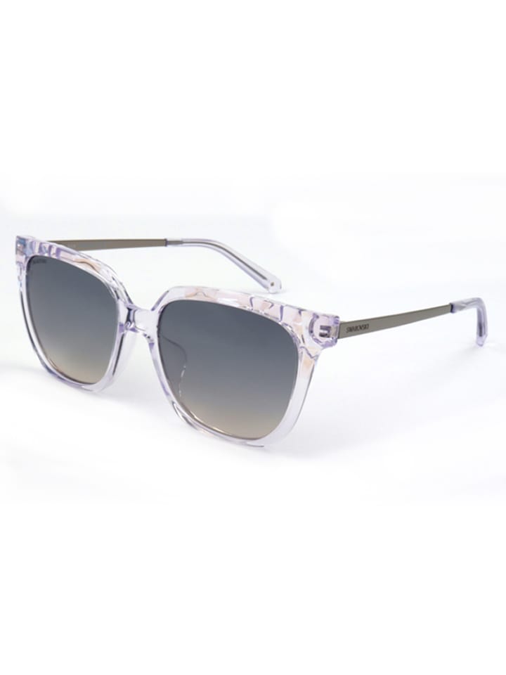 Swarovski Damen-Sonnenbrille in Transparent-Lila/ Grau günstig kaufen 56
