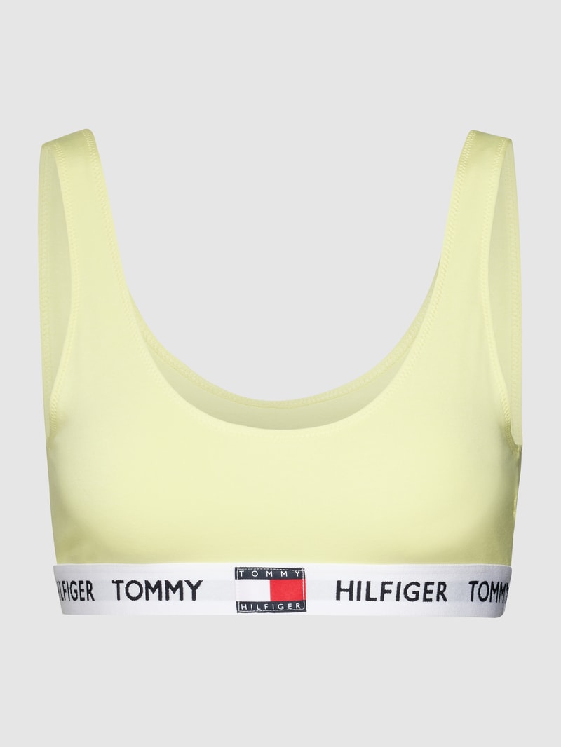 Bralette mit Label-Print in hellgelb