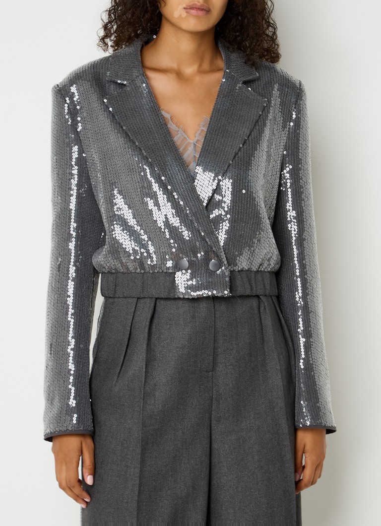 Aaiko Mille cropped blazer with sequins
