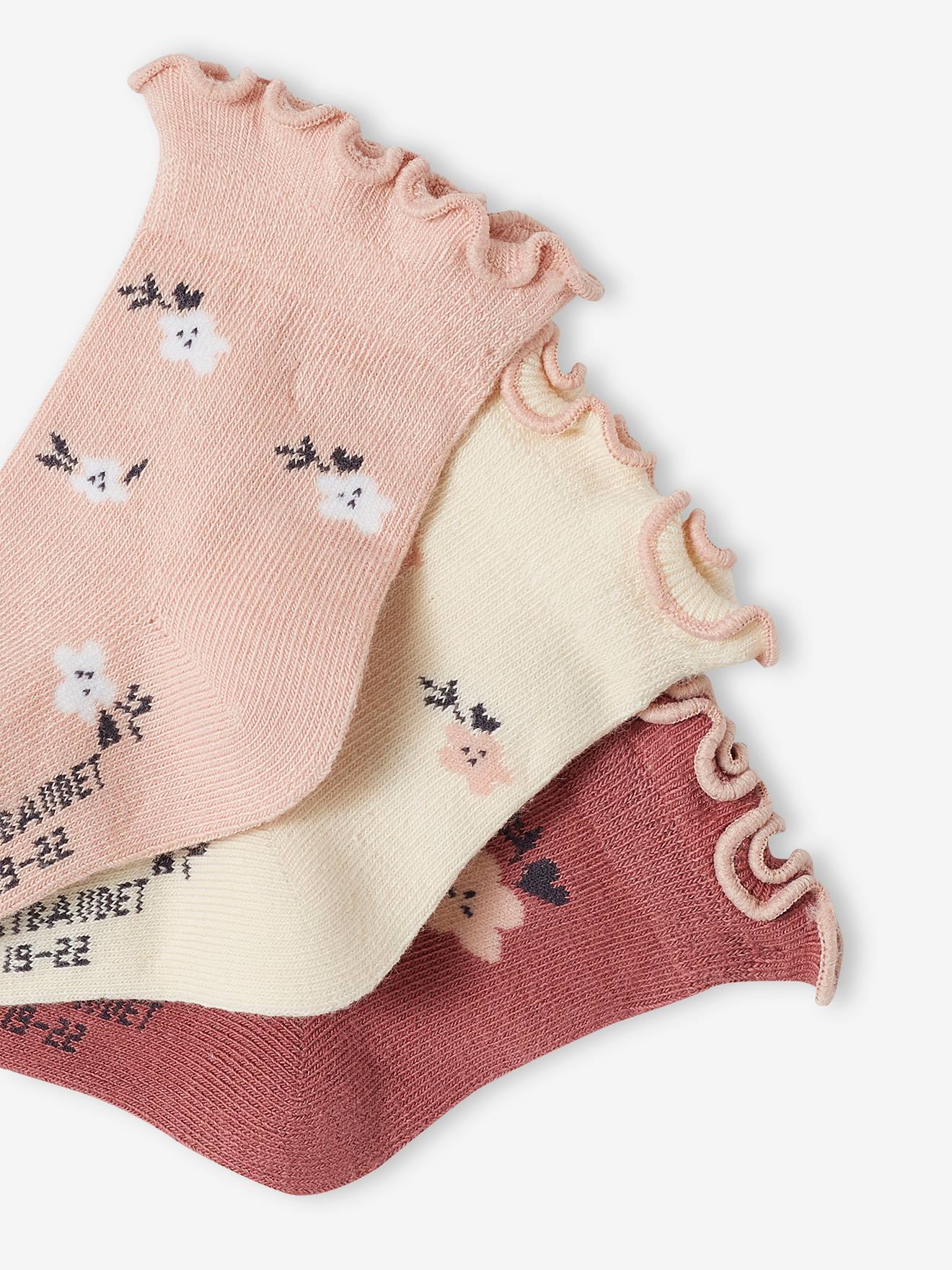 Vertbaudet 3er-Pack Mädchen Baby Socken Oeko-Tex - pudrig rosa
