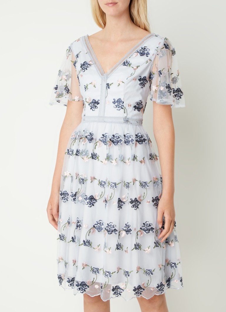 Rochie-tunică midi din dantelă semitransparentă Chi Chi London