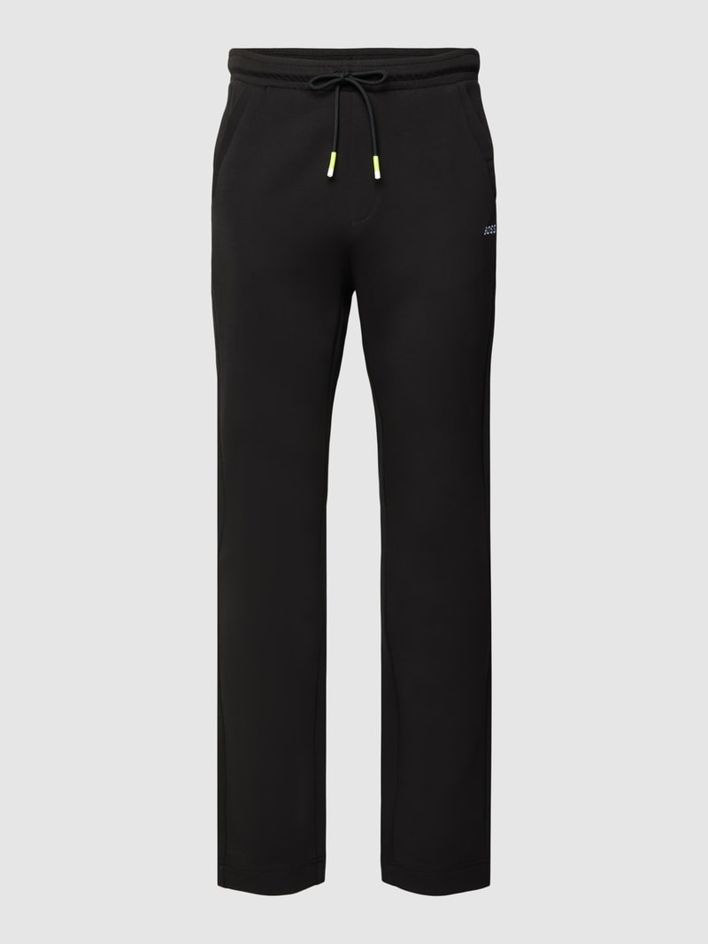 Sweatpants mit Label-Stitching Modell 'Hadim' in schwarz