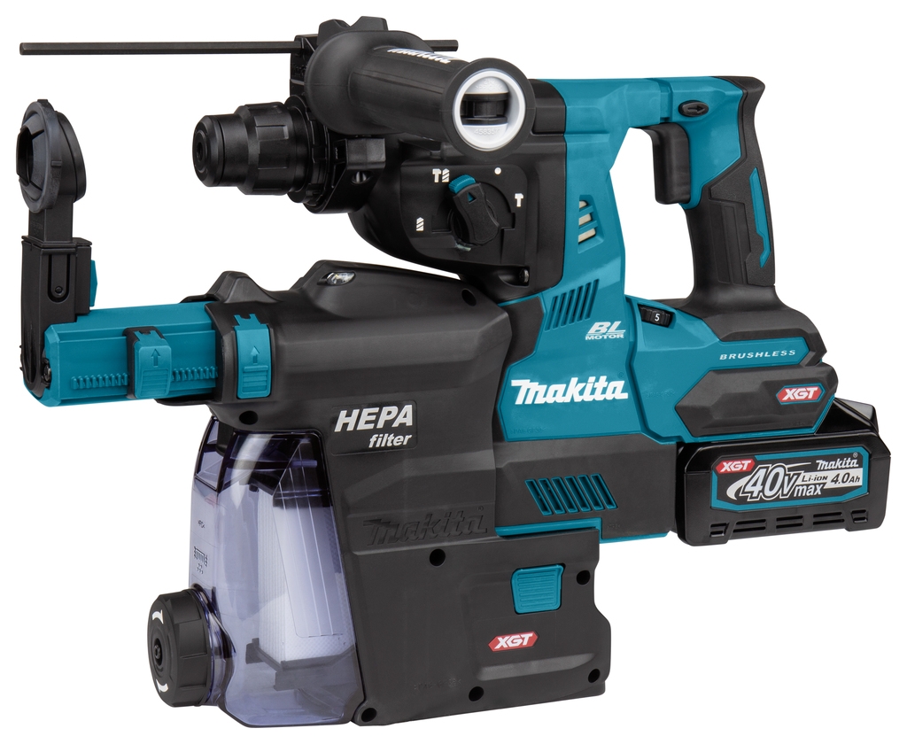 Ciocan combinat Makita HR003GM202 SDS-Plus 40V Max 4.0Ah Li-Ion cu extracție a prafului