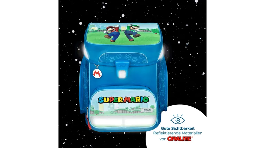 scooli Schulranzen-Set Easy Fit SUPER MARIO 5teilig