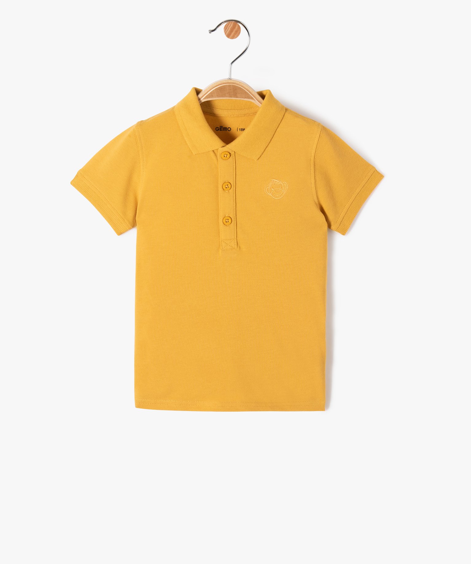 Polo manches courtes en maille piquée bébé Garçon jaune | GEMO
