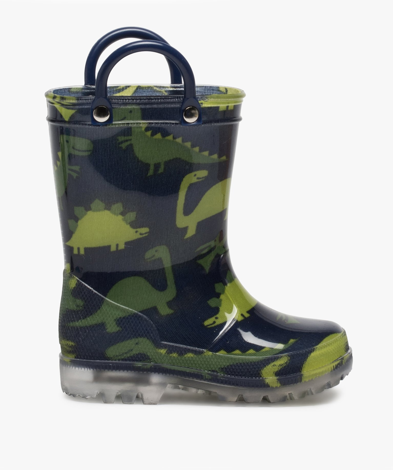 Bottes de pluie bébé Garçon à anses imprimées dinosaures marine | GEMO
