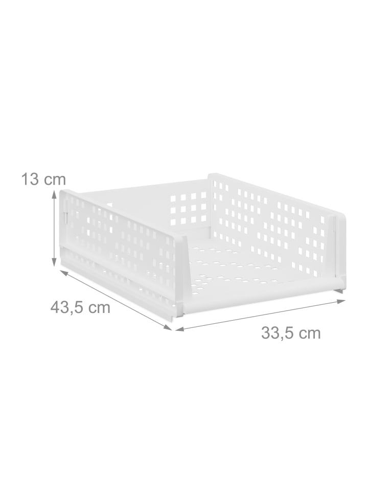 relaxdays 3 x Schrank Organizer in Weiß - (B)33,5 x (H)13 x (T)43,5 cm günstig kaufen onesize