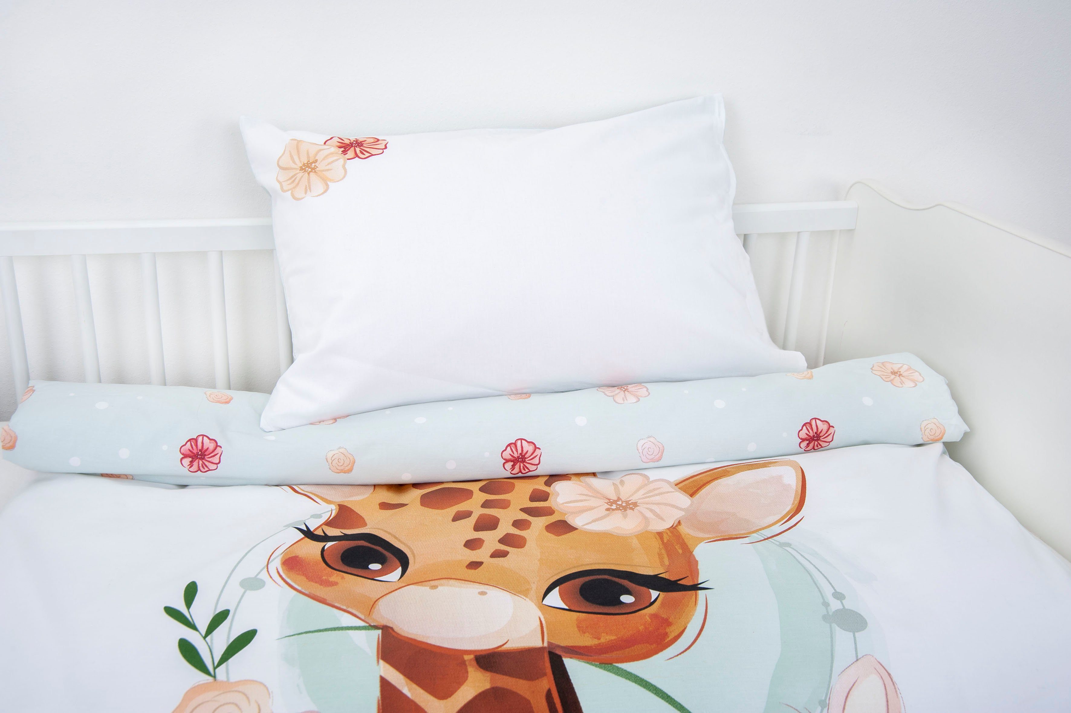 Babybettwäsche Giraffe, Baby Best, Renforcé, 2 teilig, mit liebevollem Motiv
