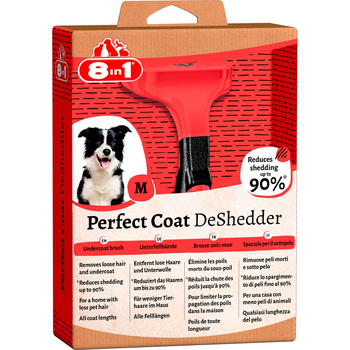 8in1 Unterfellbürste Perfect Coat DeShedder Hund M bei ZooRoyal