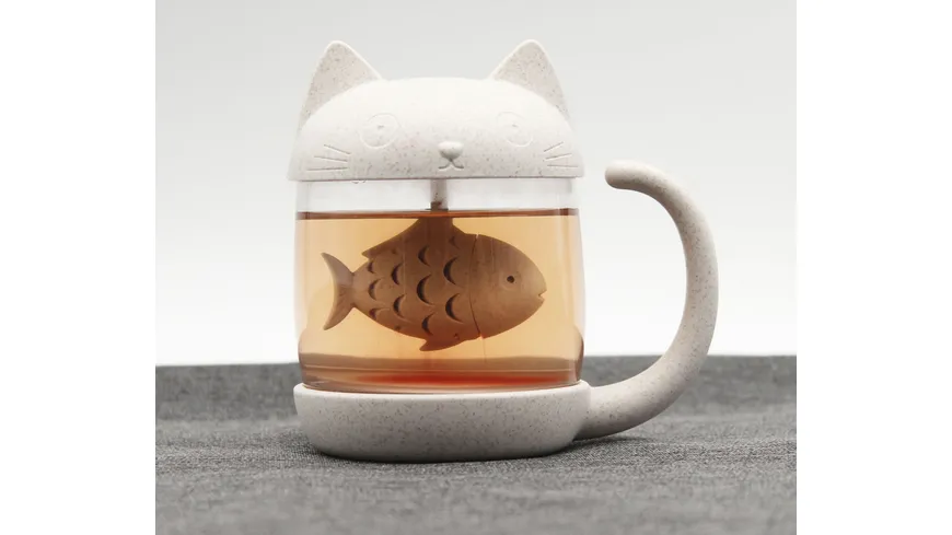 Winkee Teebecher Katze mit integriertem Tee-Ei