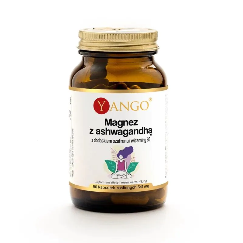 Yango Magnesium med Ashwagandha med Safran og Vitamin B6 Kapsler