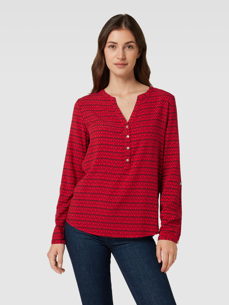 Bluse mit Allover-Muster in rot