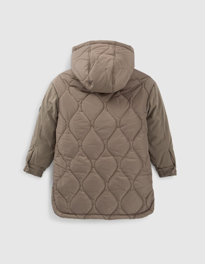 Parka kaki fourrée dos matelassé fille