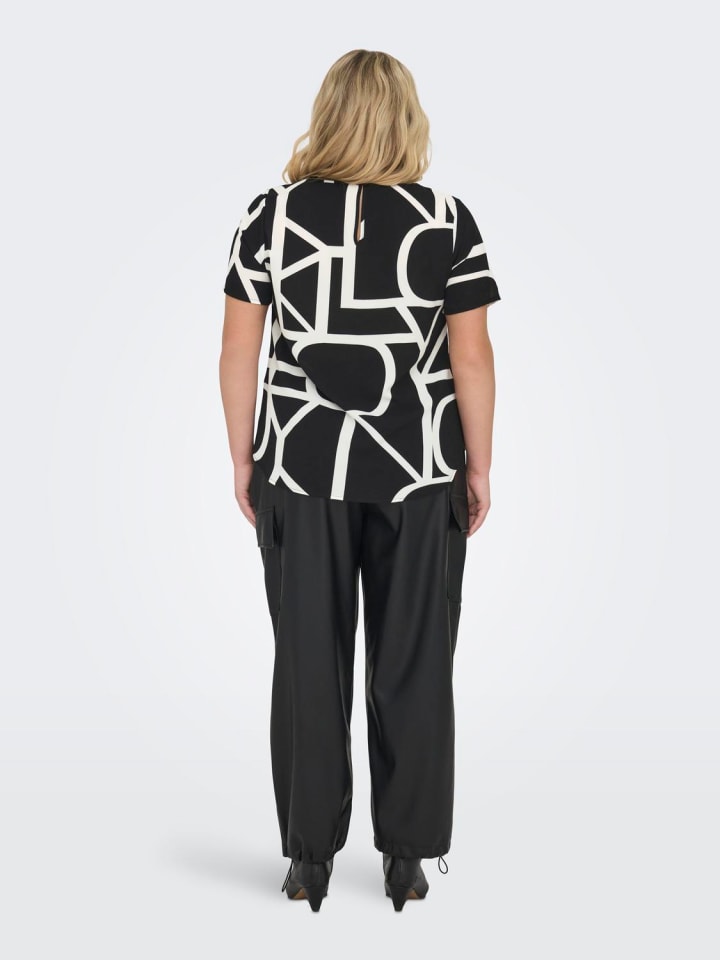 ONLY Carmakoma Design Bluse Plus Size Curvy Shirt Übergröße in Schwarz-5 günstig kaufen