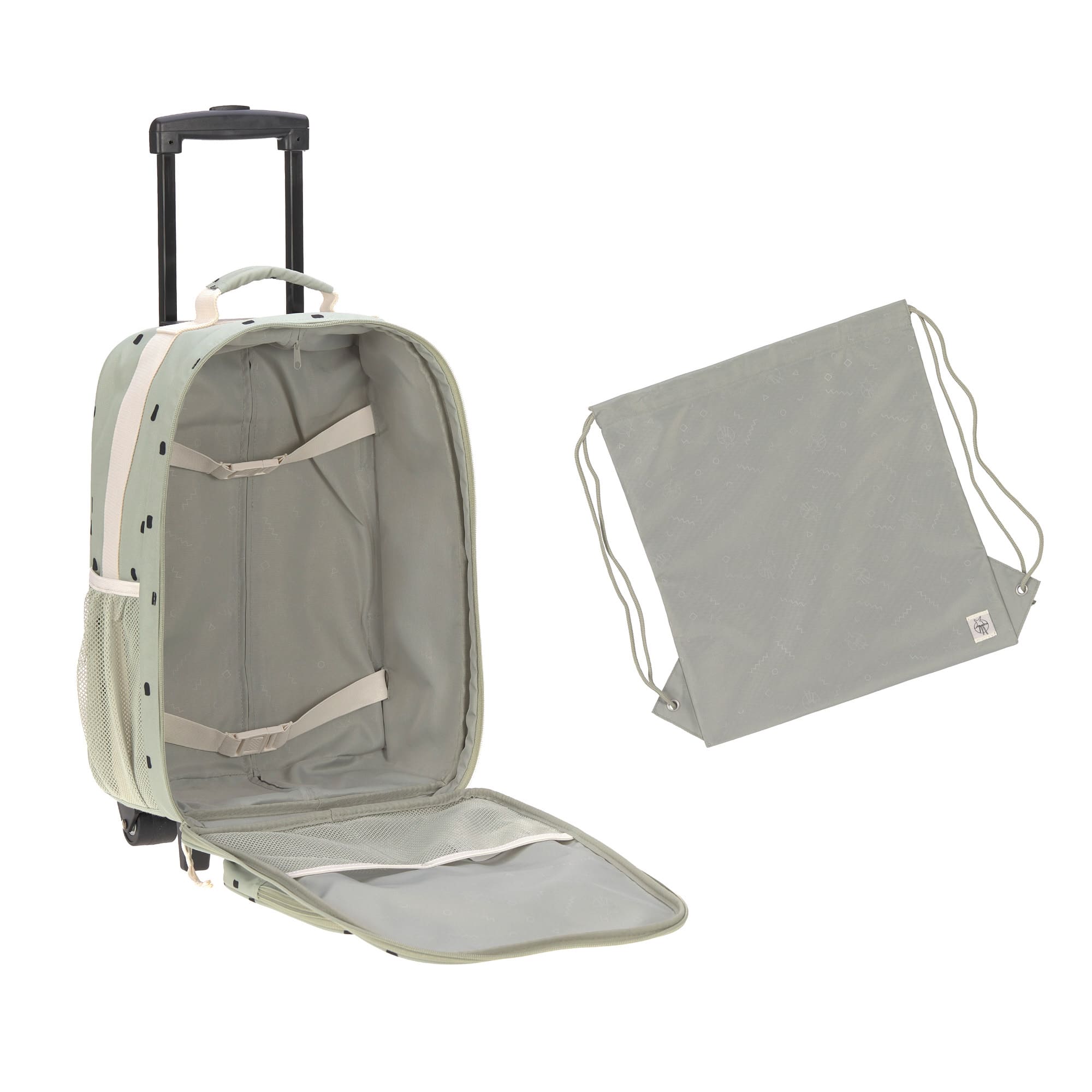 Kinderkoffer - Trolley Happy Prints, Oliv