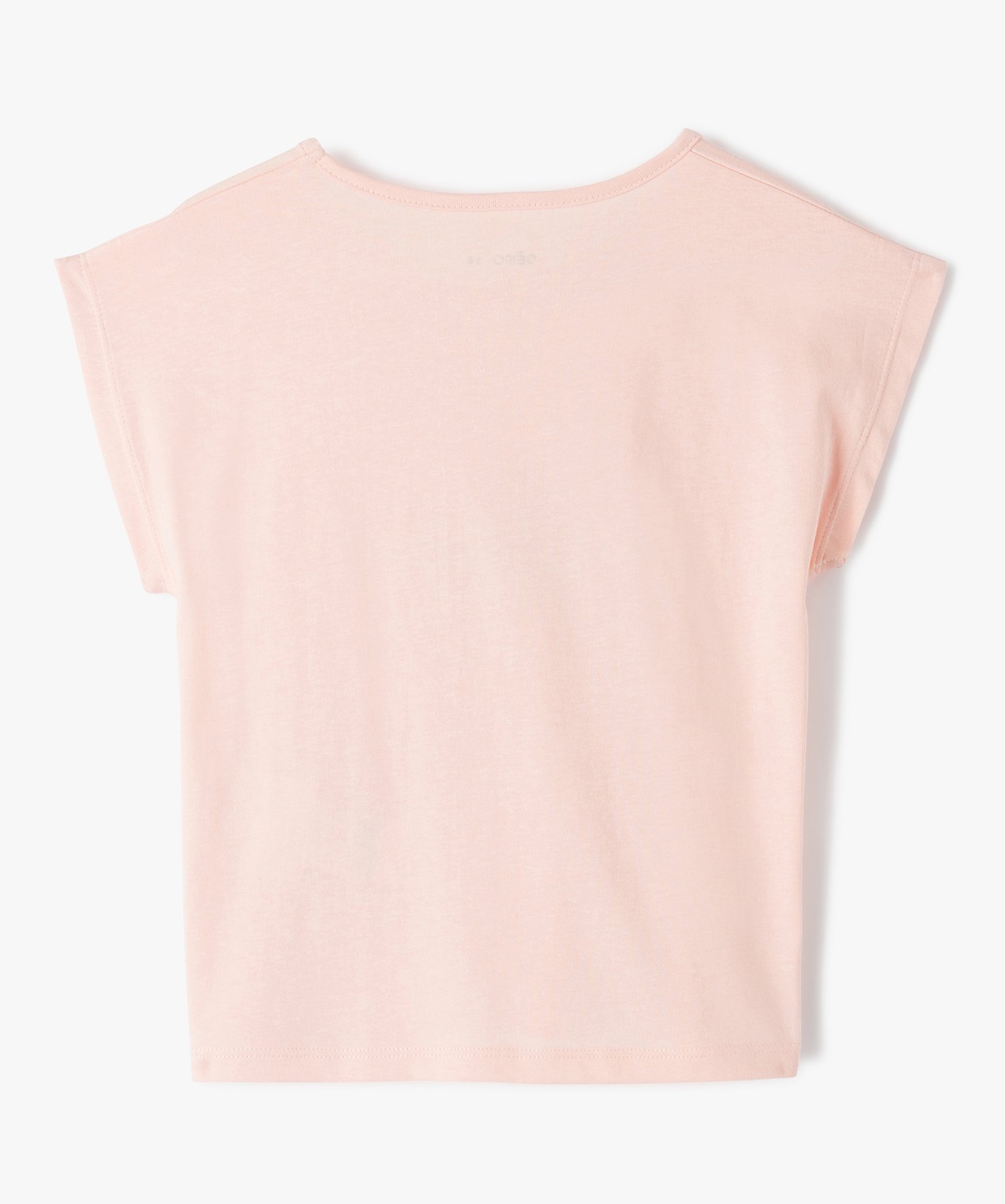 Tee-shirt fille loose à imprimé fleuri et message rose | GEMO