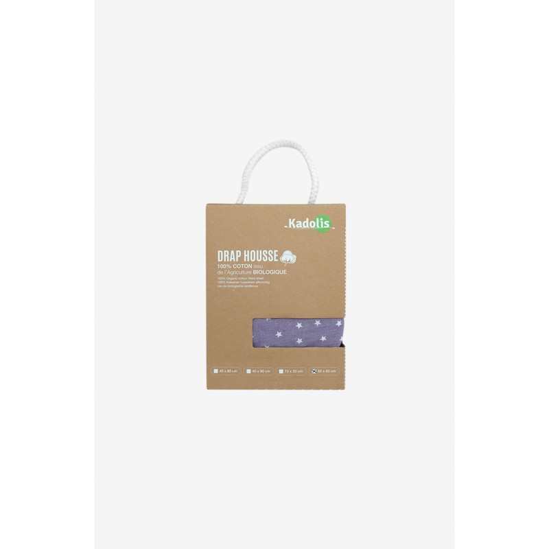 Drap housse Coton Bio motifs Etoiles - Berceau/landau