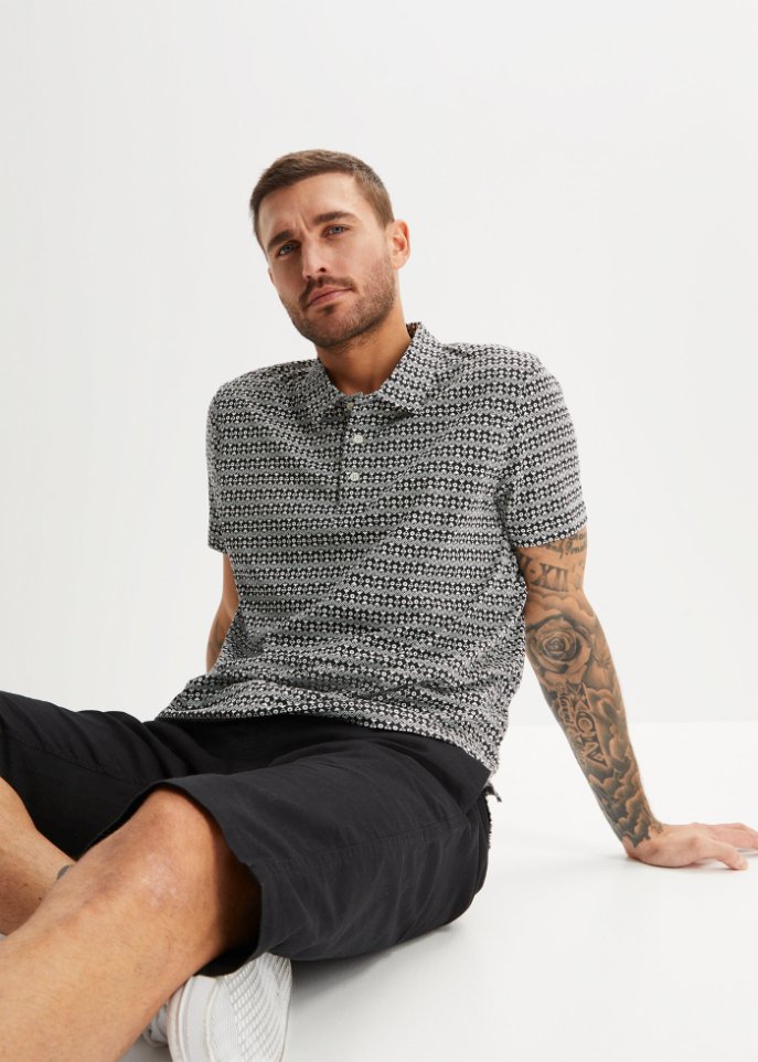Poloshirt, Kurzarm mit Komfortschnitt und Minimaldruck