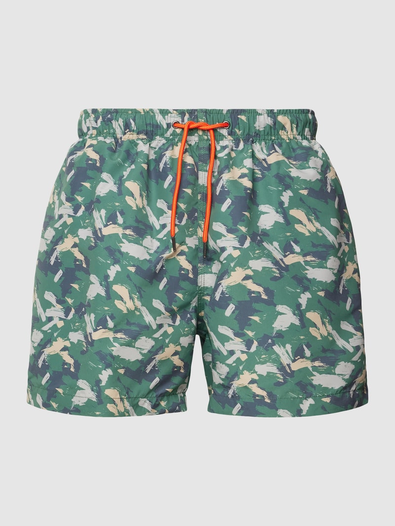 Badehose mit Allover-Print in schilf