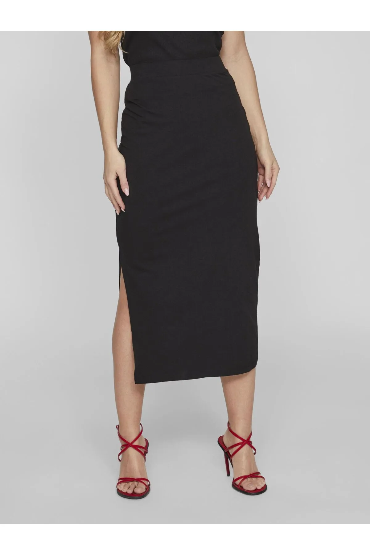 VILA  Maxirock mit hoher Taille