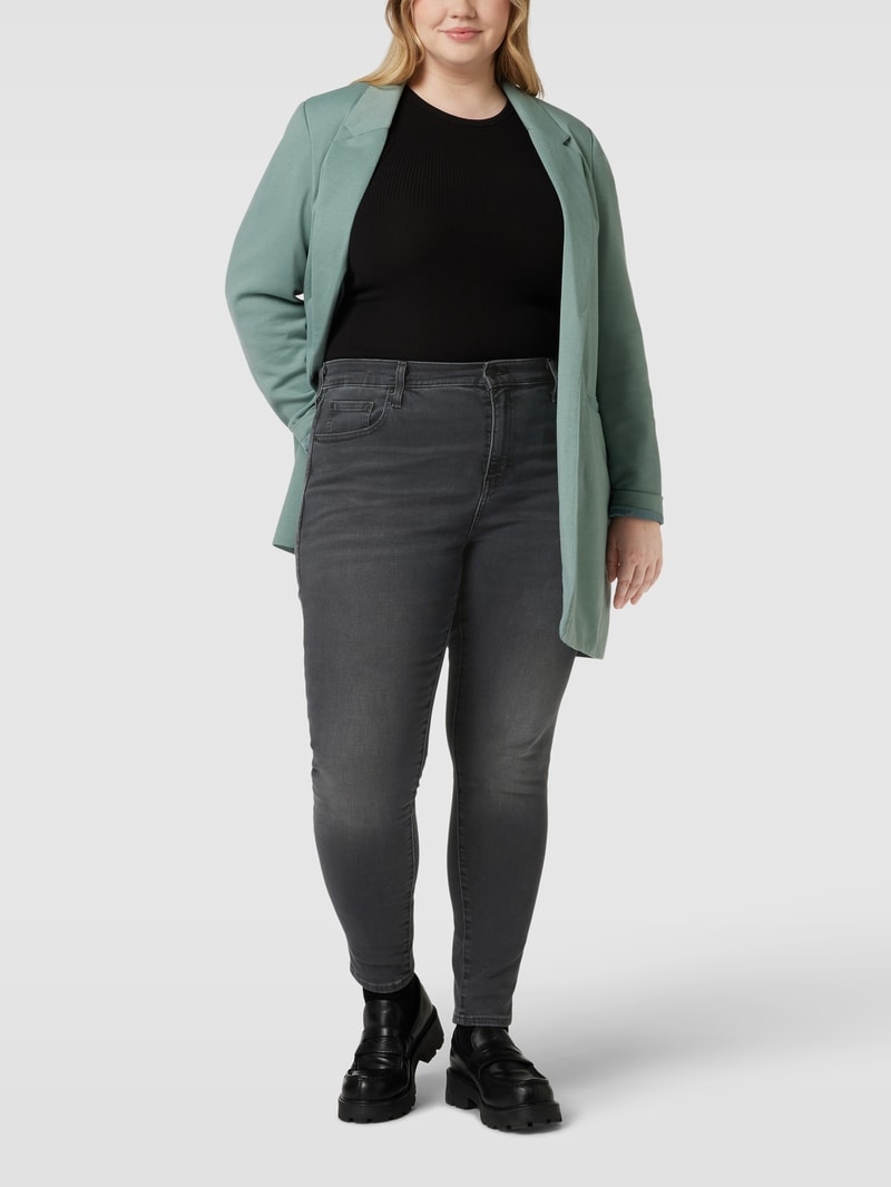 PLUS SIZE Skinny Fit Jeans mit Label-Patch in schwarz