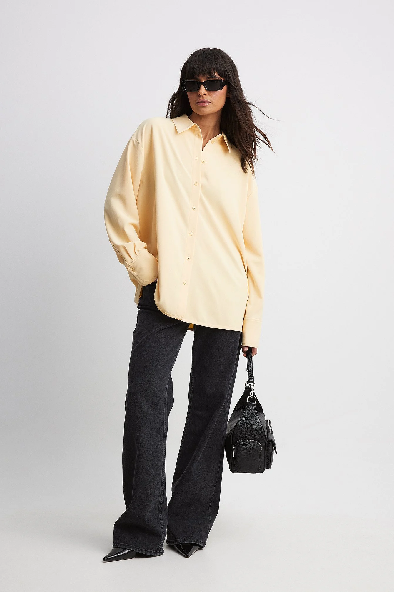 Oversize-Hemd mit strukturierten Manschetten