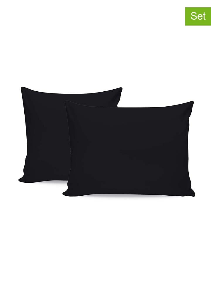 MIX&MATCH 2er-Set: Renforcè-Kissenhüllen in Schwarz günstig kaufen