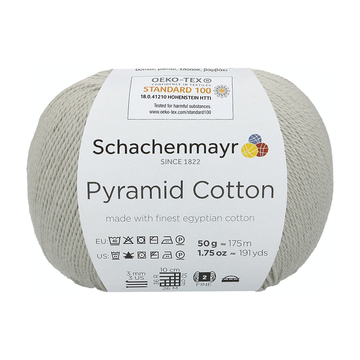 Handstrickgarne Pyramid Cotton, 50g Silber