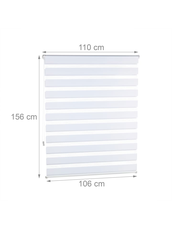 relaxdays Doppelrollo Klemmfix in Weiß - (B)106 x (H)156 cm günstig kaufen onesize