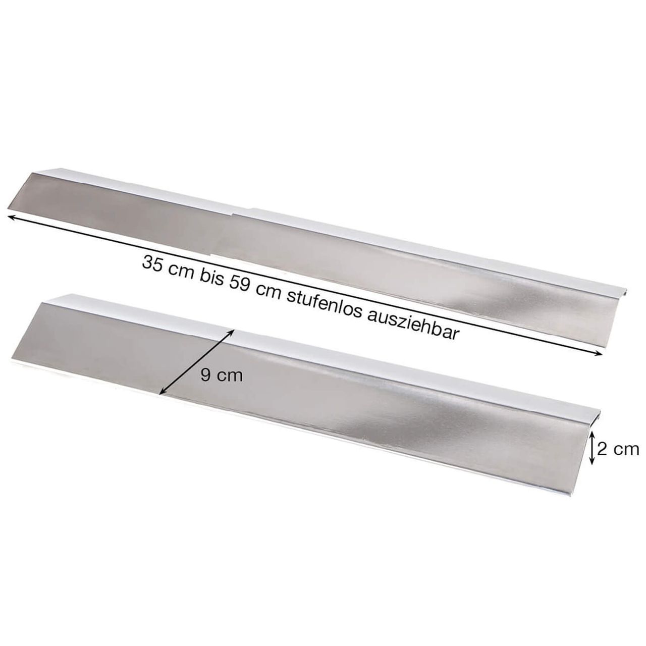 Allgrill Universal-Flammschutzblech Edelstahl 35-60 cm ausziehbar