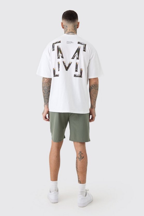 Tall lockere elastische Stretch Cargo-Shorts mit Reißverschluss