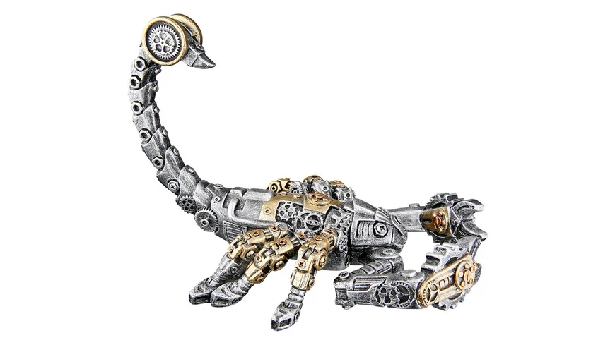 GILDE Figur Skorpion Steampunk H=14cm Silberfarben